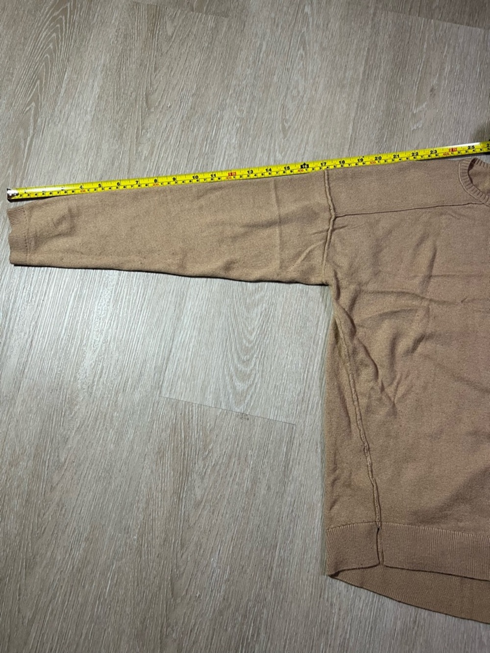 Beige / Tan Cozy Minimalist Timeless Chic Oversized Crewneck Sweater - Picture 9 of 9